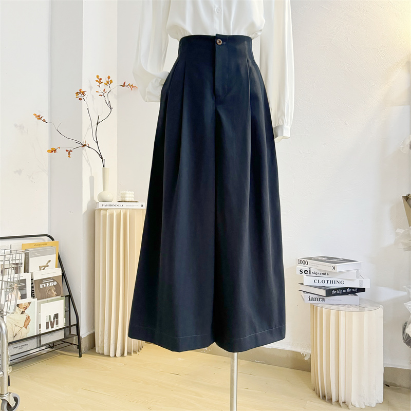 高腰韩系九分遮胯显瘦口袋休闲裤