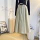 卡其色休闲工装 2025春夏高腰a字大摆过膝伞裙遮胯 半身裙女中长款