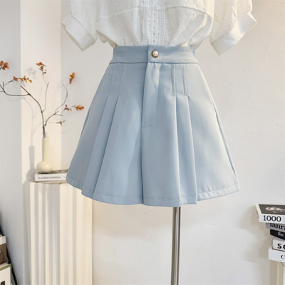 气质高腰A字百褶裙裤显瘦短裤裙