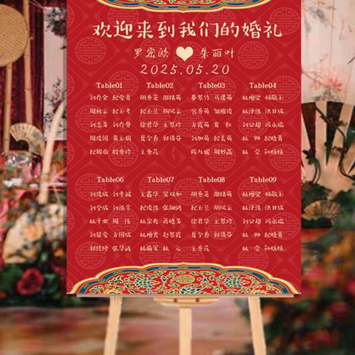定制中式婚礼结婚订婚生日席位图