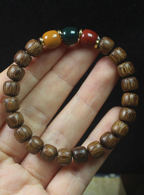 沉香木8mm老型珠手串手链 木质DIY男女款佛珠念珠饰品