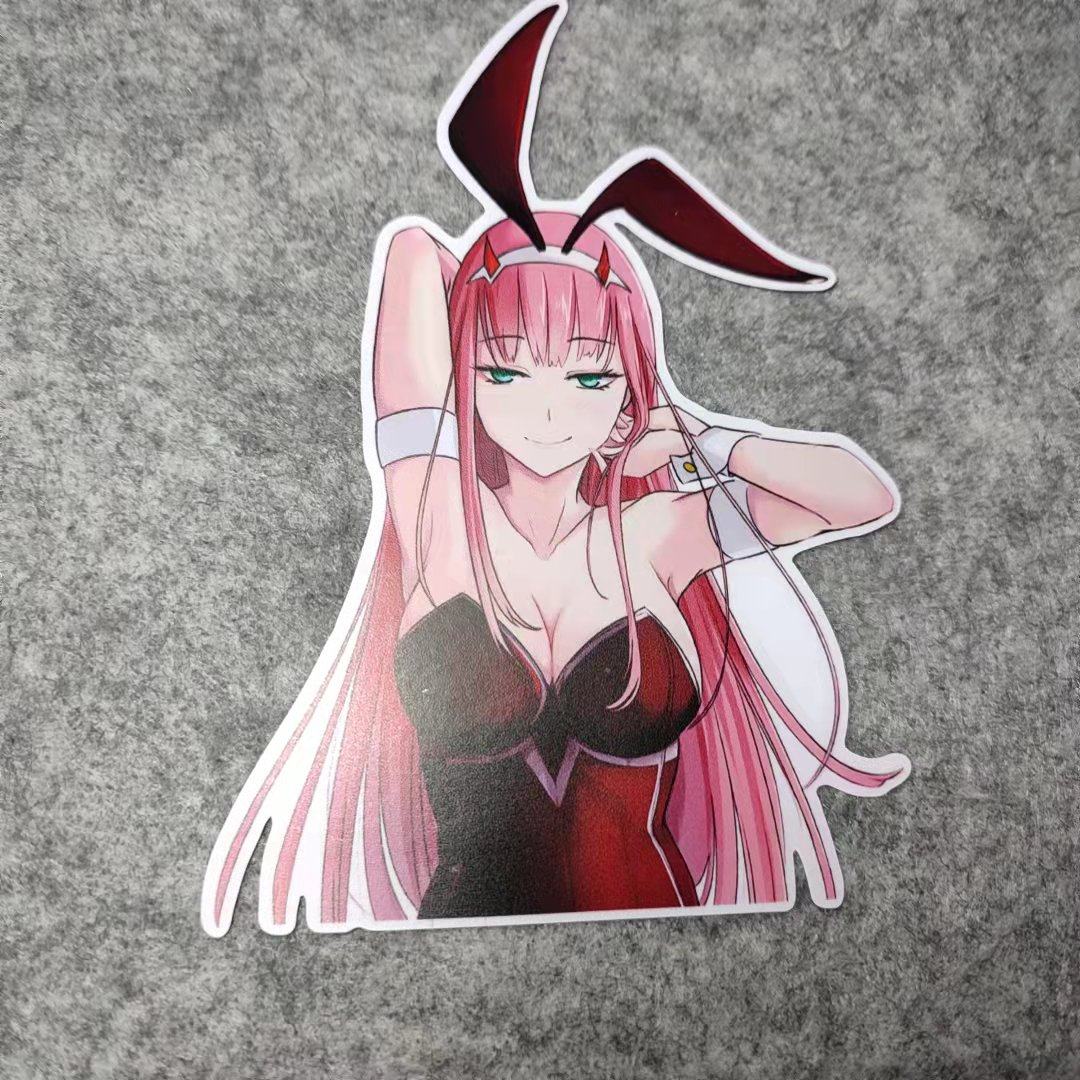 萌版兔女郎二次元日本漫画可爱贴汽车摩托改装车贴个性d2026