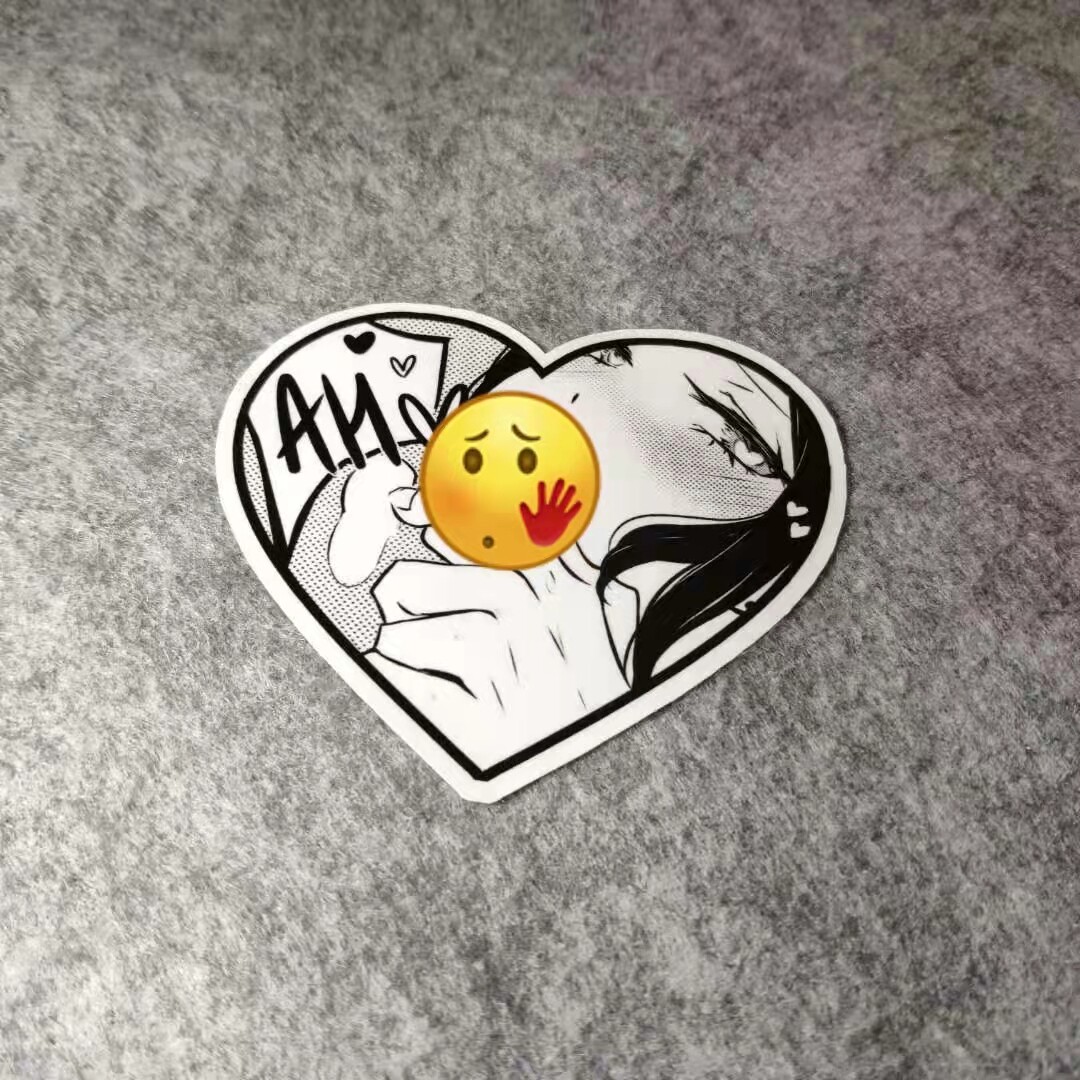 流口水潮流二次元动漫汽车摩托贴纸侧窗挡划纹烫画d1839