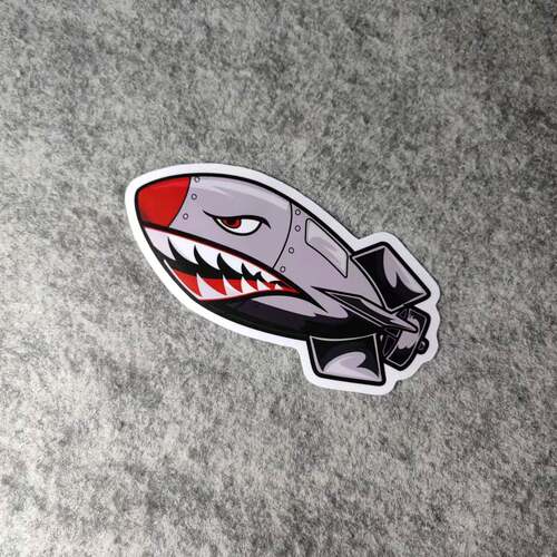 鲨鱼反光贴二次元漫画大飞弹改装汽车摩托贴纸痛车小窗车贴D2267