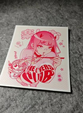 日漫潮流少女搞怪搞笑贴画摩托汽车电动车滑雪板贴纸车窗贴D3140