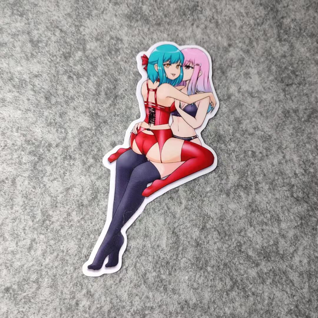 可爱二次元萌女改装车机车摩托个性贴滑板卡通遮痕个性车贴d2013