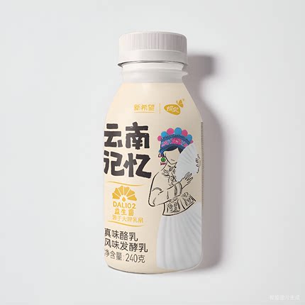 蝶泉新希望云南记忆真味酪乳益生菌发酵乳6瓶装x240g