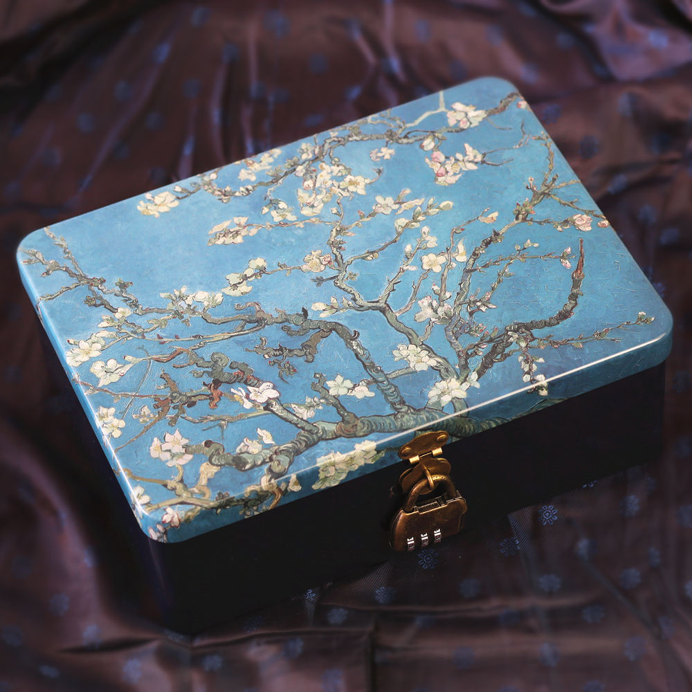 带锁收纳盒马口铁密码盒储物盒带密码锁铁盒子包装盒礼盒