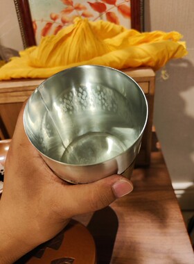日本玉川紫铜茶叶罐手工捶打