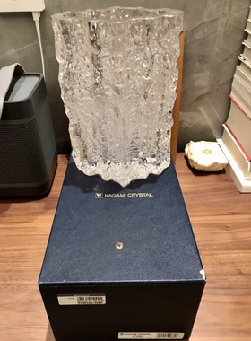 61日本进口KAGAMI CRYSTAL水晶花瓶高贵日式复古原盒插花福利价