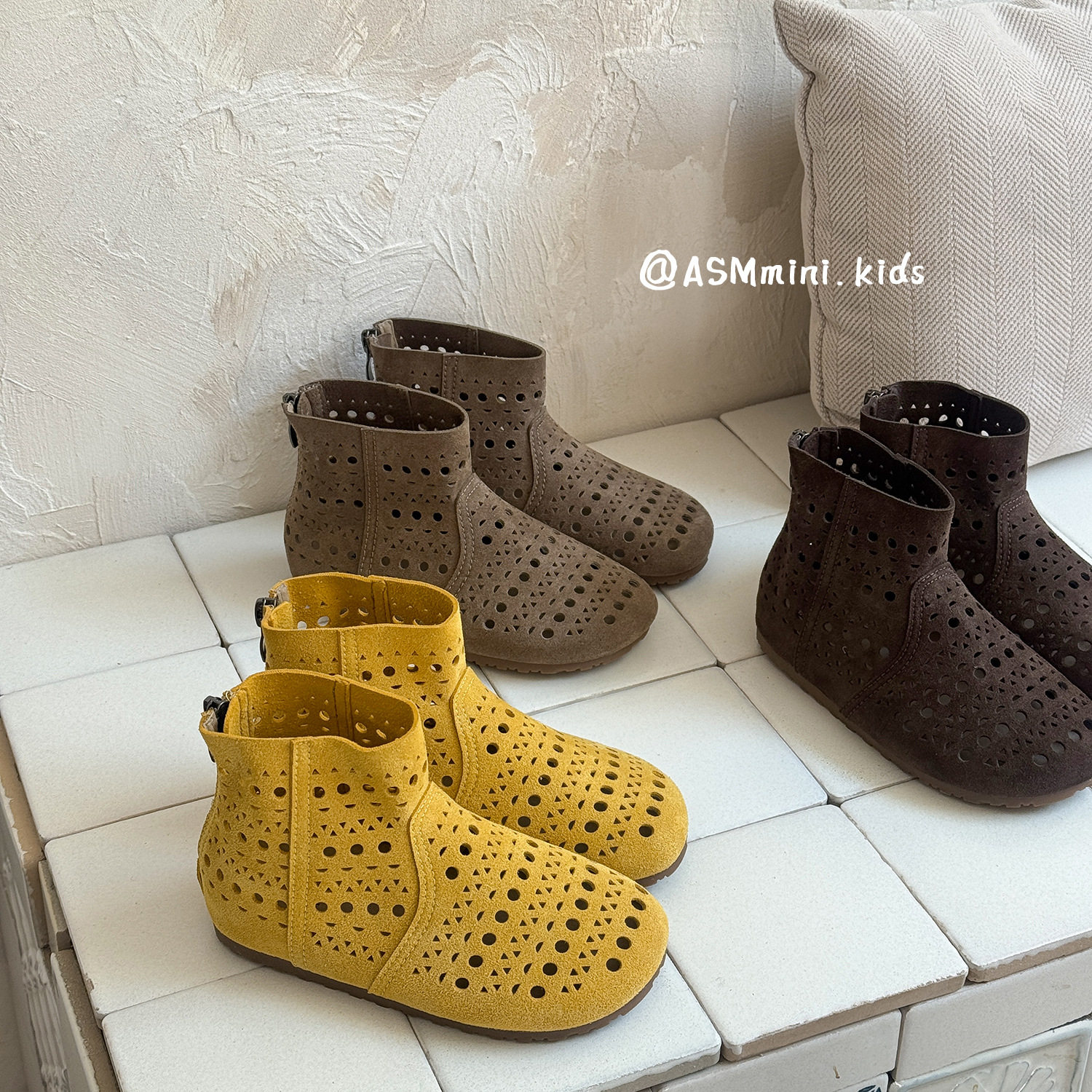 韩版女童镂空短靴2026春夏新款儿童透气洞洞靴潮流凉靴子