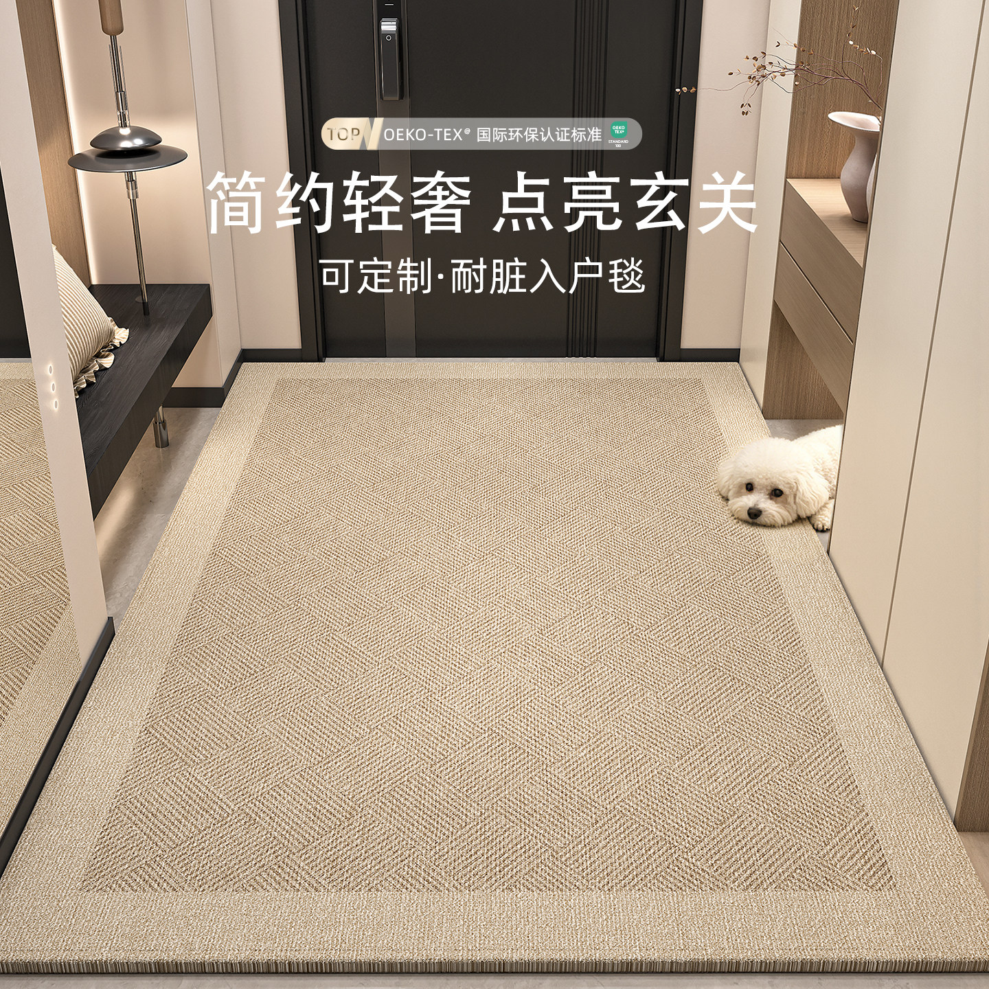 入户门地垫高级耐脏门垫新款门内进门脚垫定制门口玄关可裁剪地毯