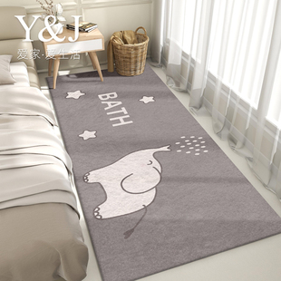 卧室地毯床边毯可睡可坐撸猫感男女孩儿童房床下地垫防滑无味环保