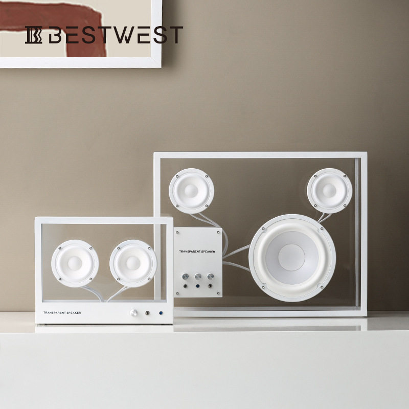 博西家居创意亚克力金属高档音箱摆件样品间办公室书架装饰品