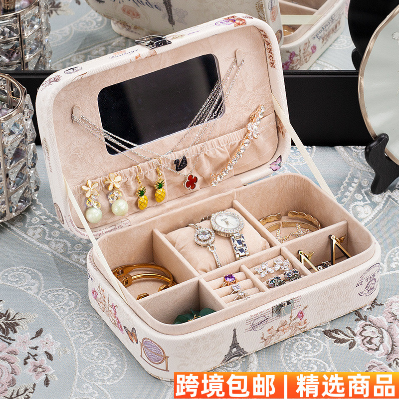 首饰收纳盒绒布简约皮革项链求婚新品耳环耳钉手饰珠宝盒