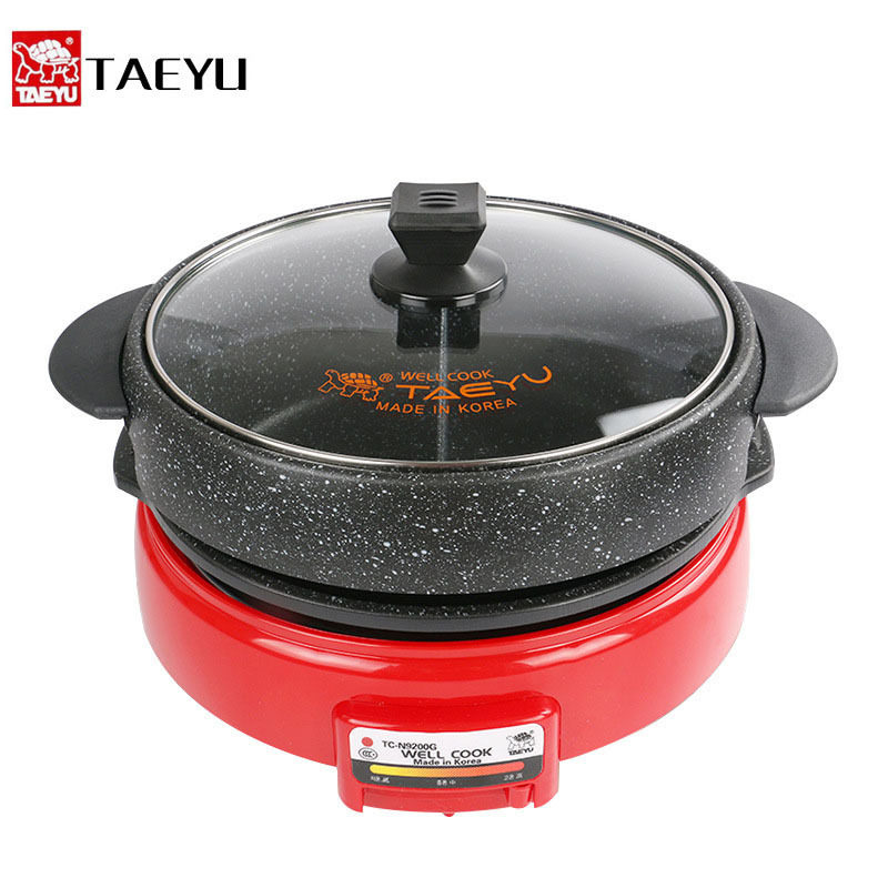 新品TAEYU韩国乌龟锅鸳鸯锅涮烤一体电热麦饭石多功能锅学生宿舍,厨房电器,多功能料理锅/盘,淘宝优惠券,粉丝福利购,淘宝优惠卷