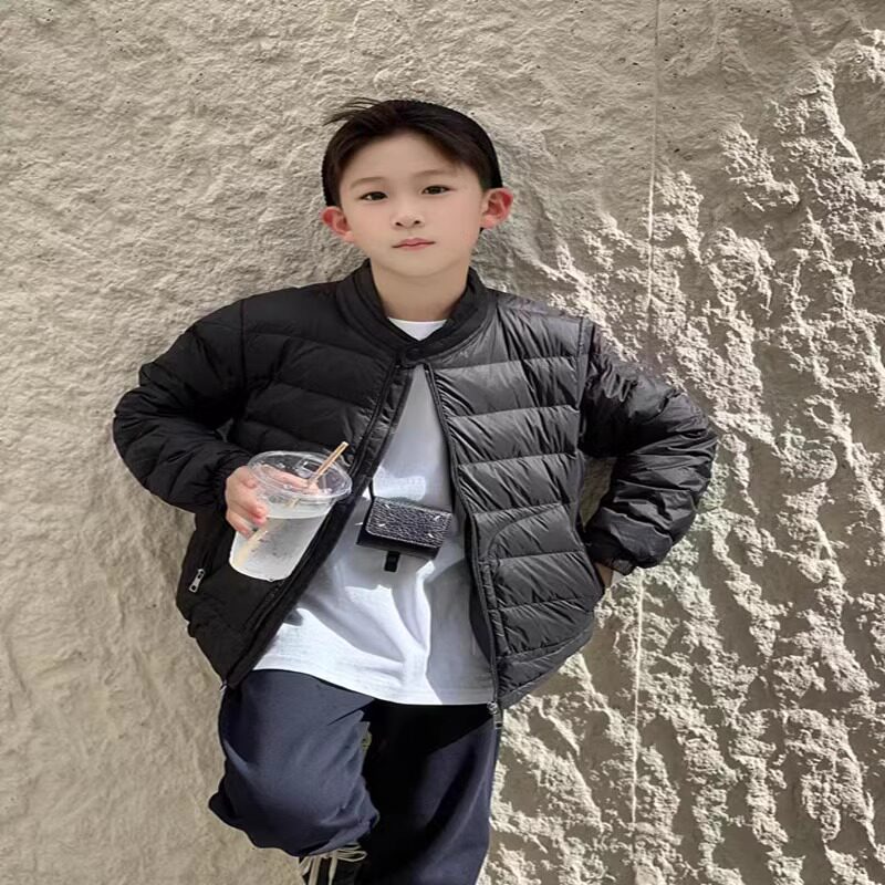 短款轻薄男女白鹅绒立领羽绒服