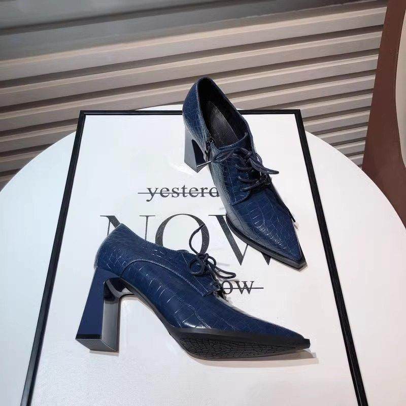 Craes Kally 英伦气质！深口高跟鞋女士覆古尖头百搭系带粗跟单鞋,女鞋,雨鞋,淘宝优惠券,粉丝福利购,淘宝优惠卷