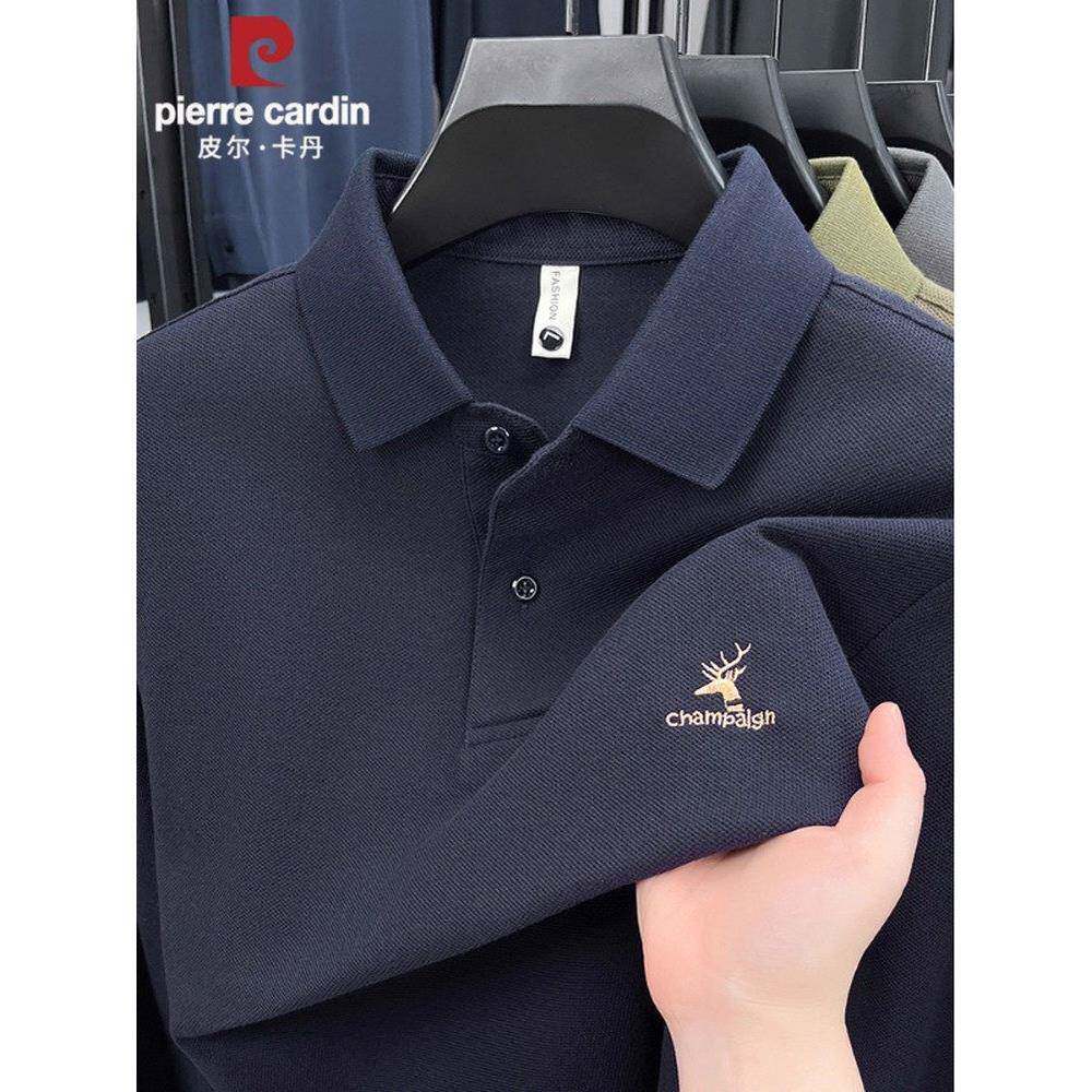 高端长袖t恤纯棉翻领商务休闲POLO衫男士春秋季新款刺绣时尚polo