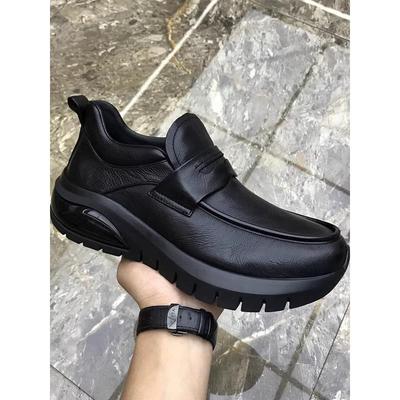 轻奢百搭商务厚底一脚蹬皮鞋秋冬新款真皮男鞋真皮潮流时尚休闲鞋