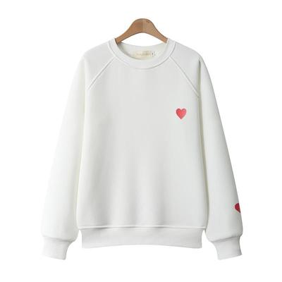 潮牌圆领卫衣女士薄款2025年秋冬季新款加绒休闲宽松女装无帽外套