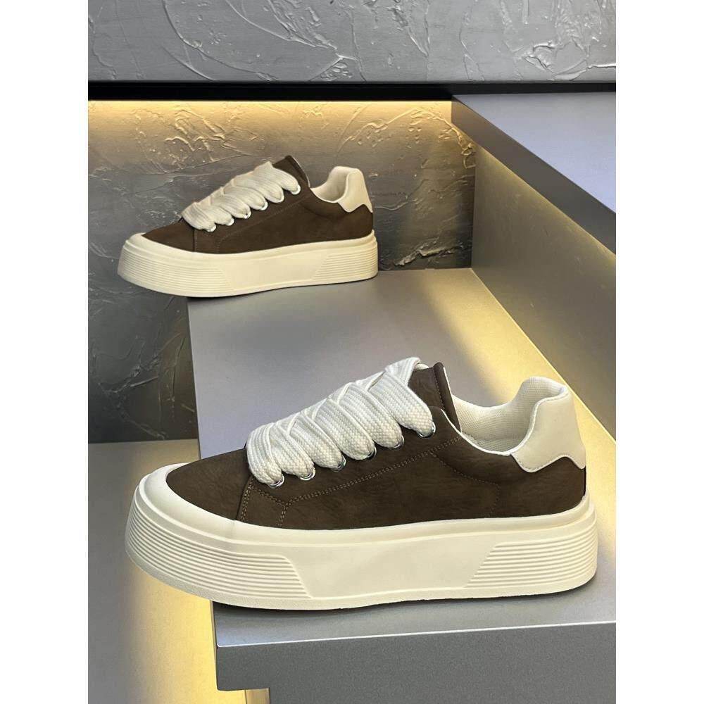 欧洲站男鞋春秋季新款软底透气休闲小白鞋男士低帮皮面舒适运动鞋