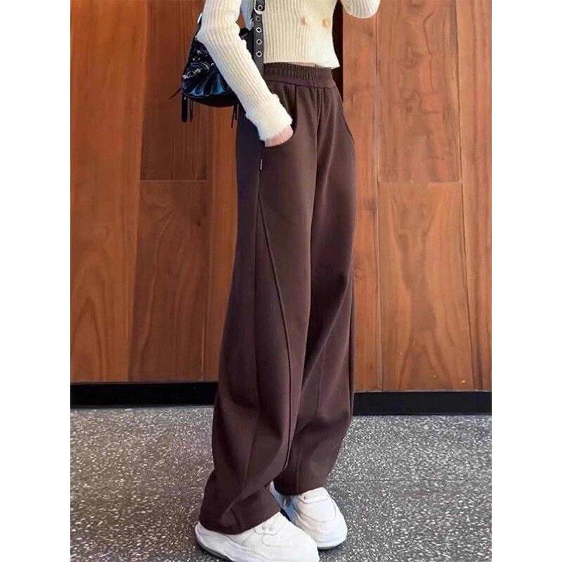 韩国覆古休闲咖棕色运动裤子女秋季薄款美式弯刀巨好看卫裤香蕉裤,女装/女士精品,卫裤,淘宝优惠券,粉丝福利购,淘宝优惠卷