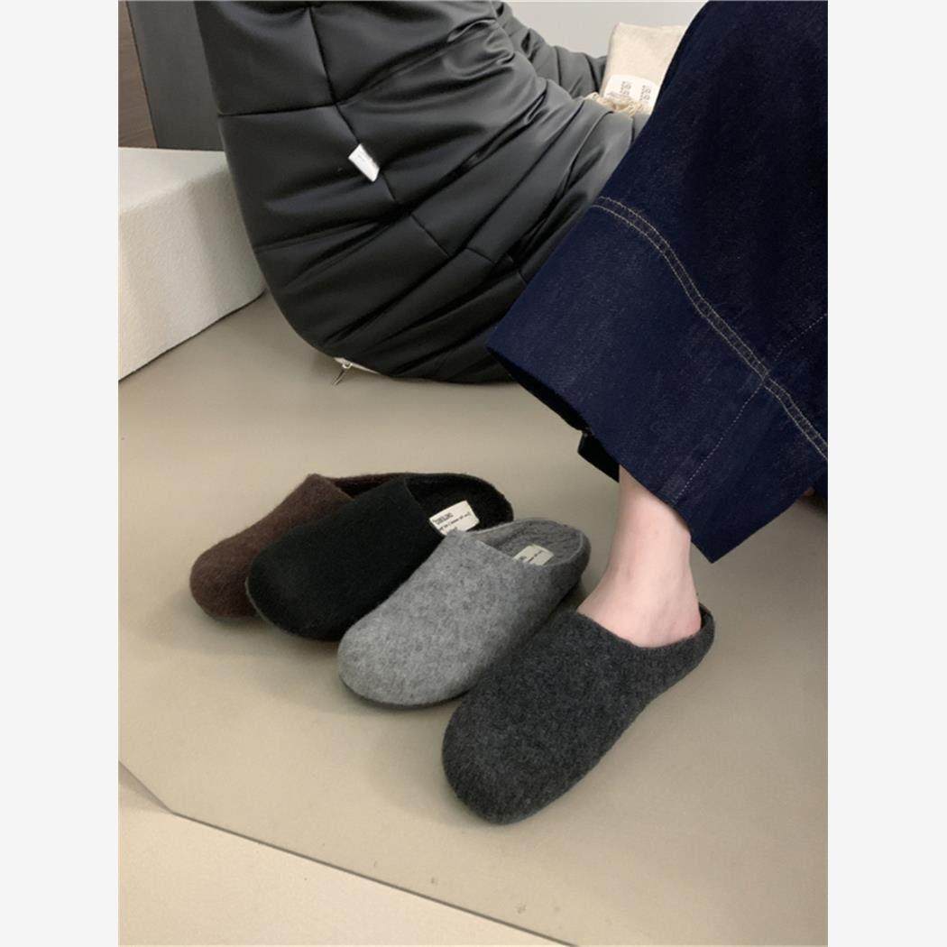 潮牌厚底法式勃肯拖鞋女加绒2025秋冬新款一脚蹬包头毛毛半拖棉拖,女鞋,毛毛鞋,淘宝优惠券,粉丝福利购,淘宝优惠卷