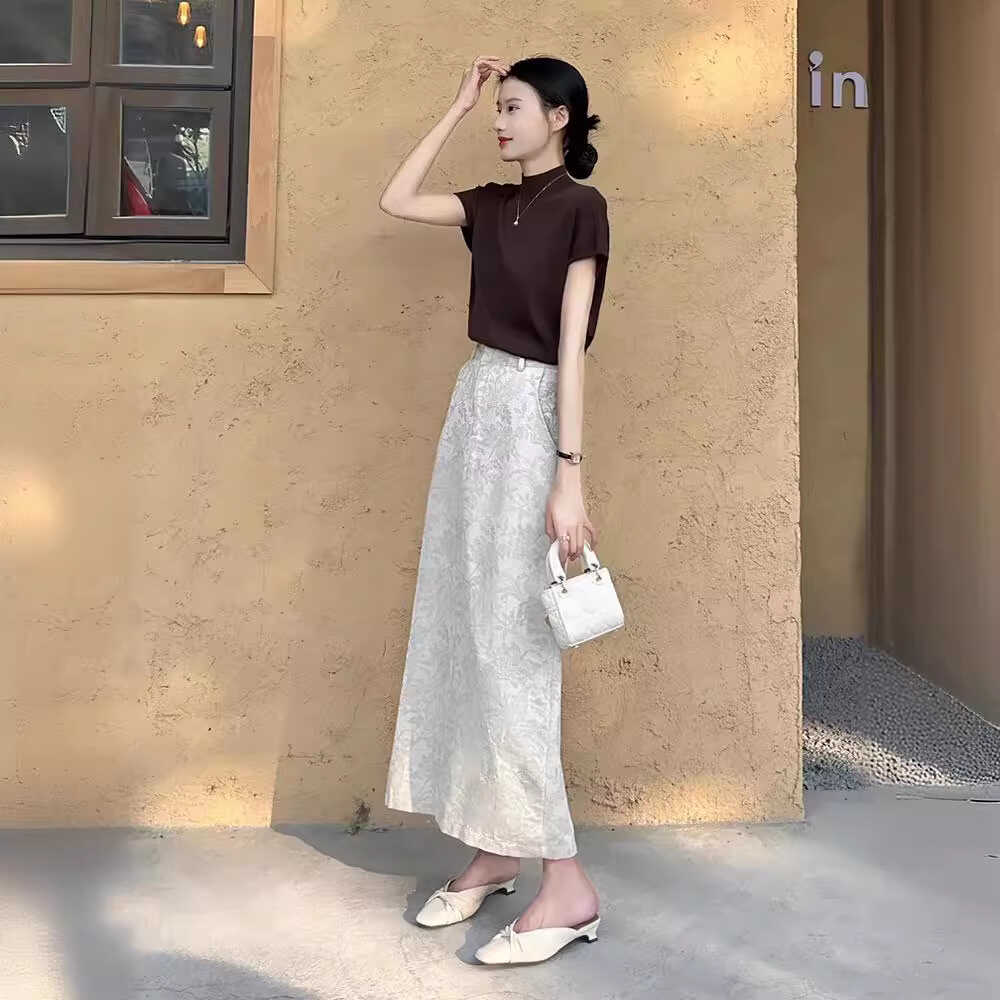 FAshi 小个子茶系穿搭整套气质女神范高端韩剧女主小香风两件套装