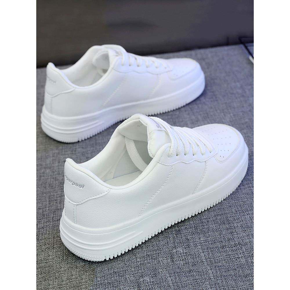 真皮软底防滑防臭白色男鞋2025夏季透气新男女跑步运动鞋