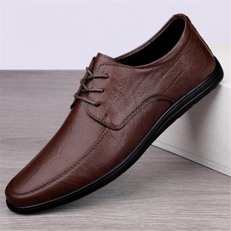 潮牌新品男士休闲皮鞋英伦时尚真皮透气豆豆鞋外穿高级感百搭单鞋,流行男鞋,休闲皮鞋,淘宝优惠券,粉丝福利购,淘宝优惠卷