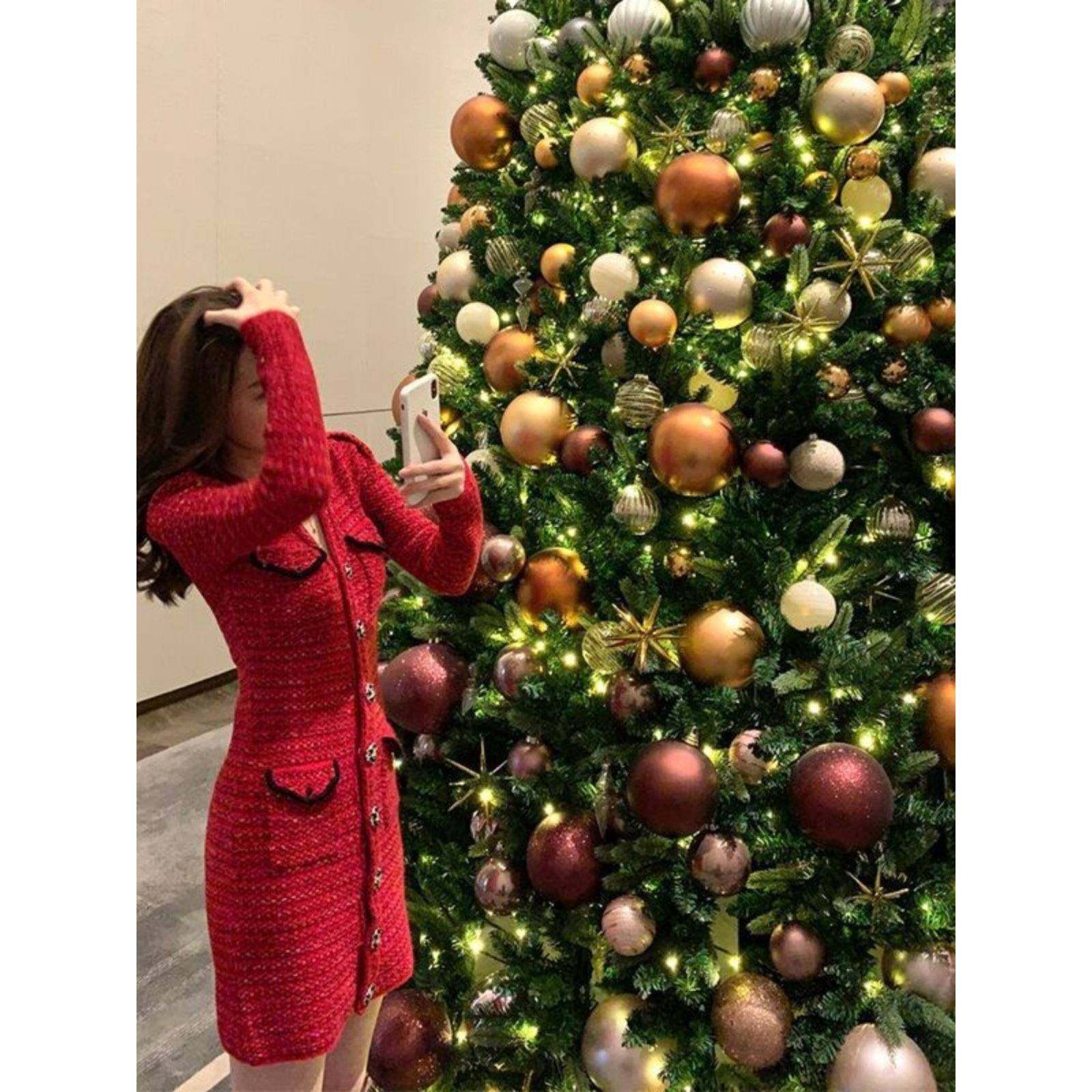 小香风红色新年毛衣裙子女2025秋冬高级感气质短裙针织打底连衣裙,女装/女士精品,连衣裙,淘宝优惠券,粉丝福利购,淘宝优惠卷