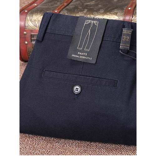 Mostarsea~秋冬高棉弹力休闲裤直筒舒适纯色斜纹百搭奢华商务男裤