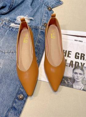 香港2025新款舒适晚晚平底鞋女大码单鞋尖头浅口温柔风奶奶鞋女鞋