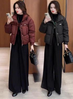 香港代购时尚加厚短款羽绒棉服女冬季新款洋气面包服棉袄棉衣外套