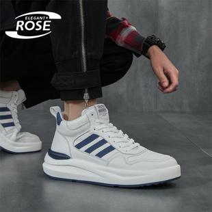 ROSE 户外百搭高帮小白鞋 男鞋 透气运动休闲板鞋 潮 秋冬季 ELEGANT