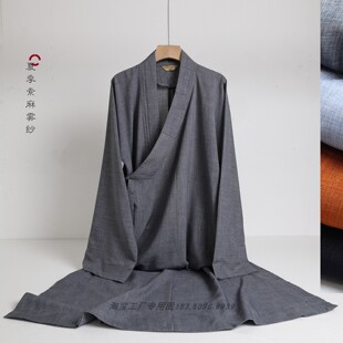素麻雾纱 夏季薄款僧服大褂男女款佛系僧人长褂出家僧袍和尚服