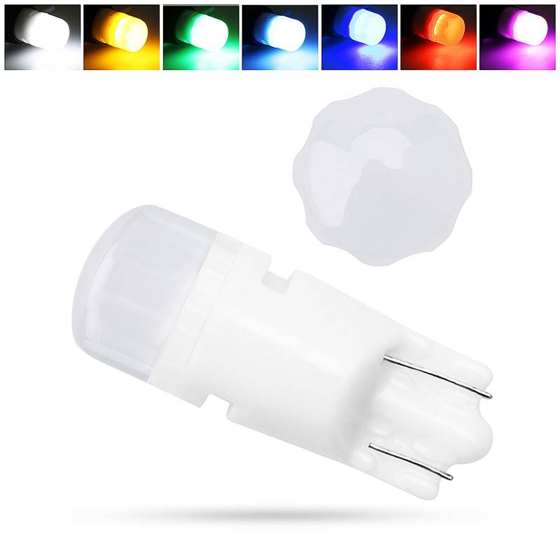 汽车led示宽灯 日行灯T10灯泡透镜陶瓷小灯 超亮改装冰蓝插泡w5w