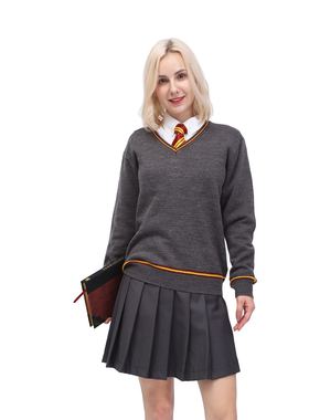狮院哈利赫敏cos蛇院背心灰色V领春秋季哈利开衫毛衣针织衫校服