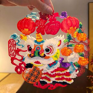 新春蔚县剪纸2026马年窗花贴彩色特色福马贴纸新年氛围布置装饰