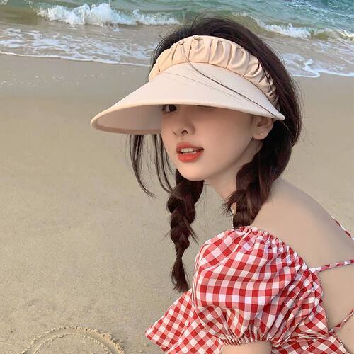 新款空顶防晒帽女夏季防