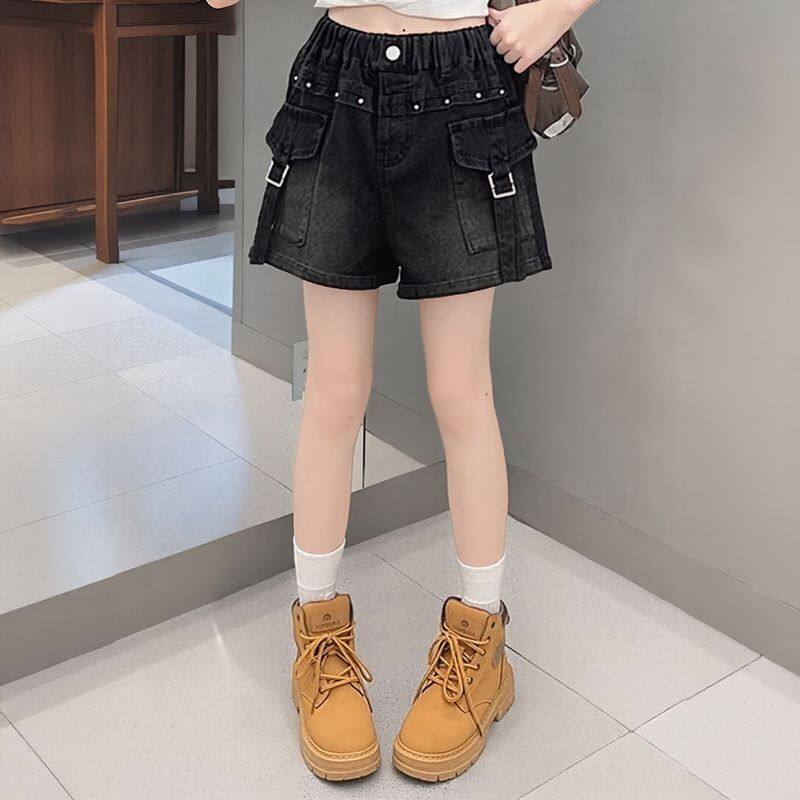 女童工装牛仔短裤夏天202