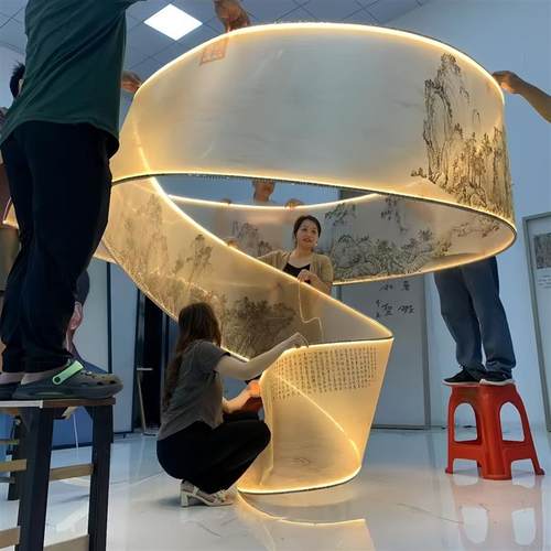 博物馆文化馆唐宋复古百变造型吊幔飘带吊灯场景陈列布展艺术灯具