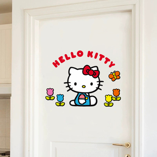 hellokitty卫生间厕所玻璃门贴纸浴室改造遮丑装饰防水可爱不留胶