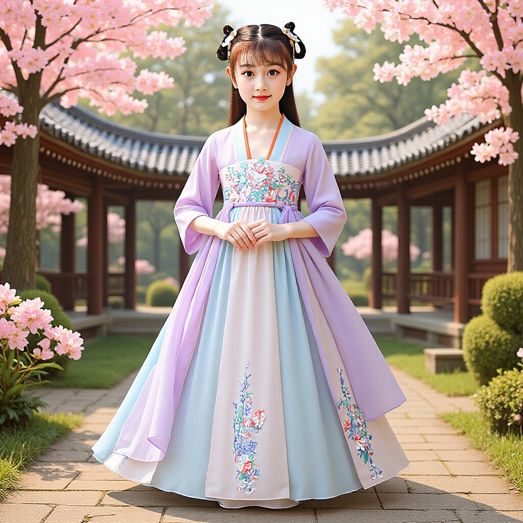 汉服女童古装夏季连衣裙2025儿童仙女春秋古风唐装公主裙民族风