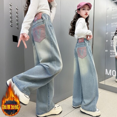 女童牛仔裤春秋款2025新款