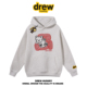 drew美式 潮牌沙发狗狗趣味印花连帽卫衣男女情侣休闲宽松帽衫 外套