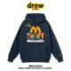 drew美式 潮牌麦当劳大M卡通连帽卫衣男女休闲宽松秋冬帽衫 外套INS