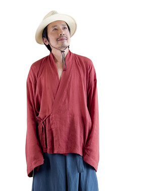 归夏纪 交领苎麻汉服男 夏季透气上衣 晋制日常短衫 轻薄晋襦男款