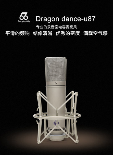 66 Babybottle 小U87大振膜电容麦克风录音电脑K歌设备直播话筒